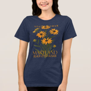 Camiseta Triblenda Flor del Territorio de Maryland La Susan de Ojos N