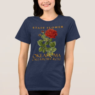 Camiseta Triblenda Flor del Territorio de Oklahoma La Rosa de Oklahom