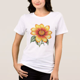 Camiseta Triblenda Flor naranja