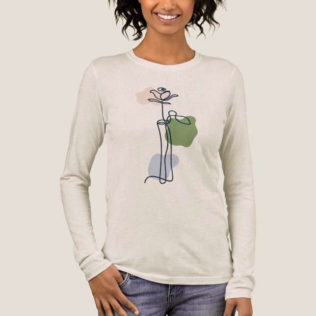 Camiseta Triblenda Flor Rosa abstracta (Anverso)