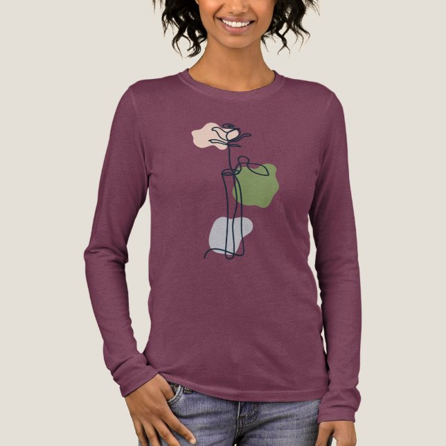 Camiseta Triblenda Flor Rosa abstracta (Anverso)