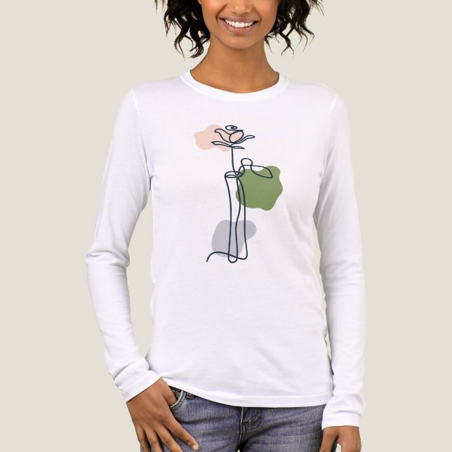 Camiseta Triblenda Flor Rosa abstracta (Anverso)