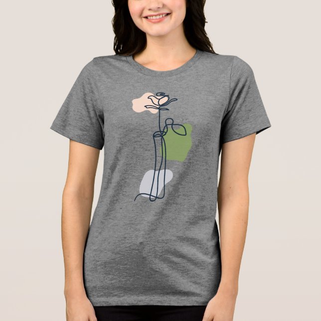 Camiseta Triblenda Flor Rosa abstracta (Anverso)