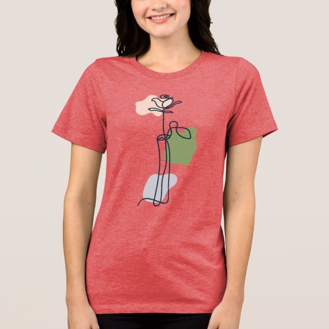 Camiseta Triblenda Flor Rosa abstracta (Anverso)
