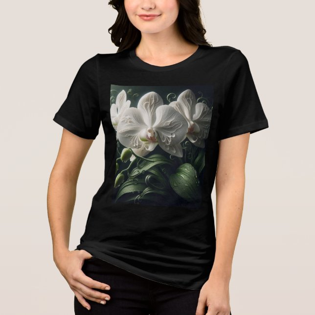 Camiseta Triblenda Flora Orquídea Blanca (Anverso)