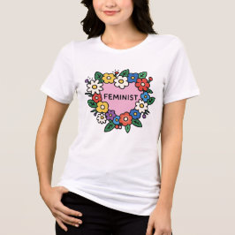 Camiseta Triblenda Floral Heart Feminist Tri-Blend Shirt