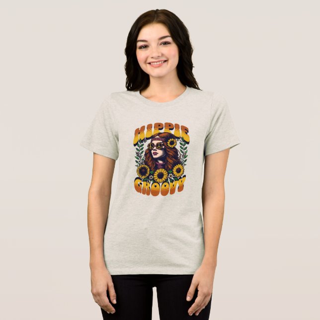 Camiseta Triblenda floral woman print with the phrase prominently (Anverso Completo )