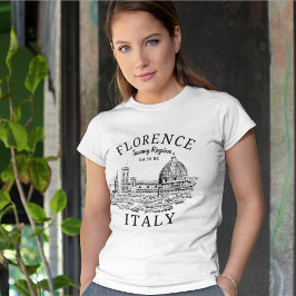 Camiseta Triblenda Florence Italy Tuscany Region Vintage Landscape