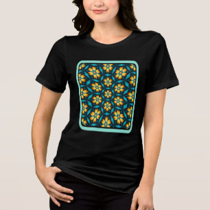 Camiseta Triblenda Flores abstractas amarillas