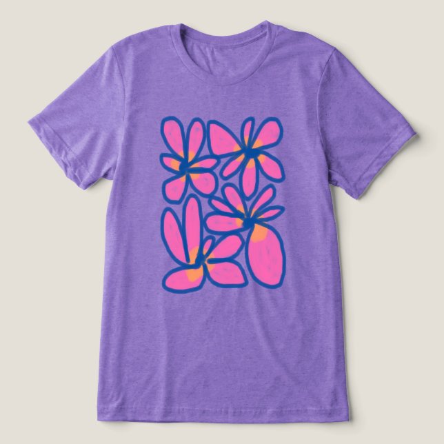 Camiseta Triblenda Flores abstractas funky Arte usable (Diseño delantero )