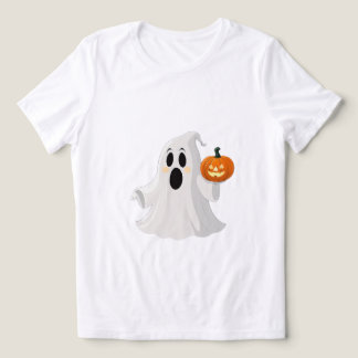Camiseta Triblenda "Flores amistosas: Dúo fantasma y calabaza"