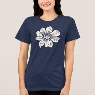Camiseta Triblenda Flores blancas