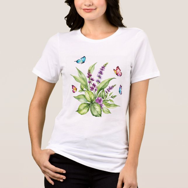 Camiseta Triblenda flores de Buddleja (Anverso)