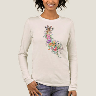 Camiseta Triblenda Flores de colores Bouquet Giraffe