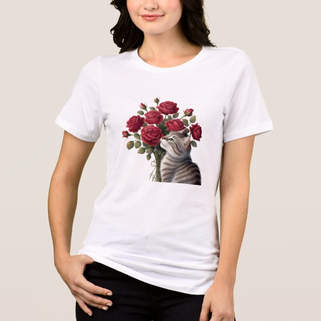 Camiseta Triblenda Flores de gato (Anverso)