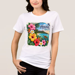 Camiseta Triblenda Flores de Hawái