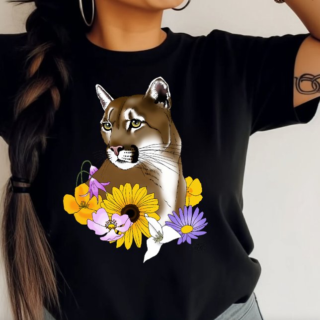 Camiseta Triblenda Flores de león de la montaña Cougar Puma (Subido por el creador)