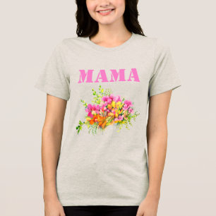 Camiseta Triblenda flores de MAMÁ