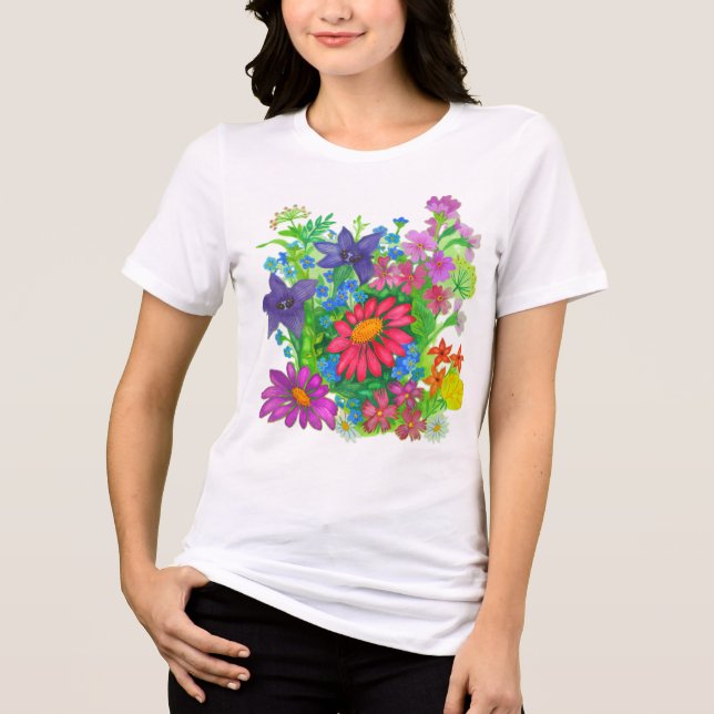 Camiseta Triblenda Flores de verano (Anverso)