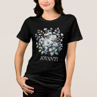 Camiseta Triblenda Flores mujeres negras sólidas