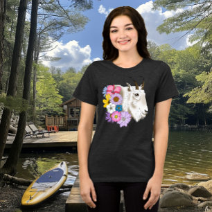 Camiseta Triblenda Flores silvestres Cabra blanca de montaña Naturale