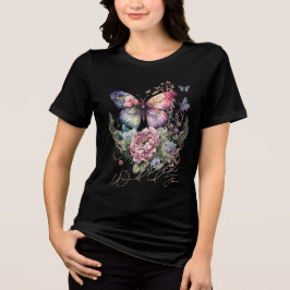 Camiseta Triblenda Flores Silvestres Y Libres De Mariposa Floral Silv