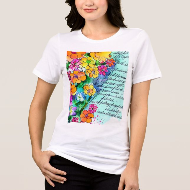 Camiseta Triblenda Flores y Letras (Anverso)