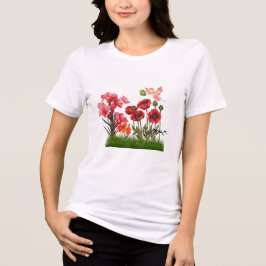 Camiseta Triblenda Flores y piedra de nacimiento de agosto