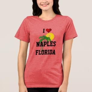 Camiseta Triblenda Florida: Amo Nápoles, palmera de Florida y sol