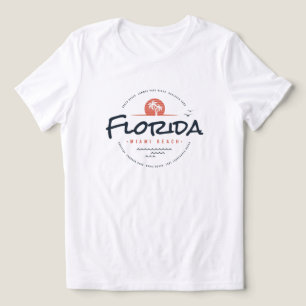 Camiseta Triblenda Florida Miami Beach Retro Atardecer Palma Tropical