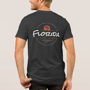 Camiseta Triblenda Florida Miami Beach Retro Atardecer Palma Tropical