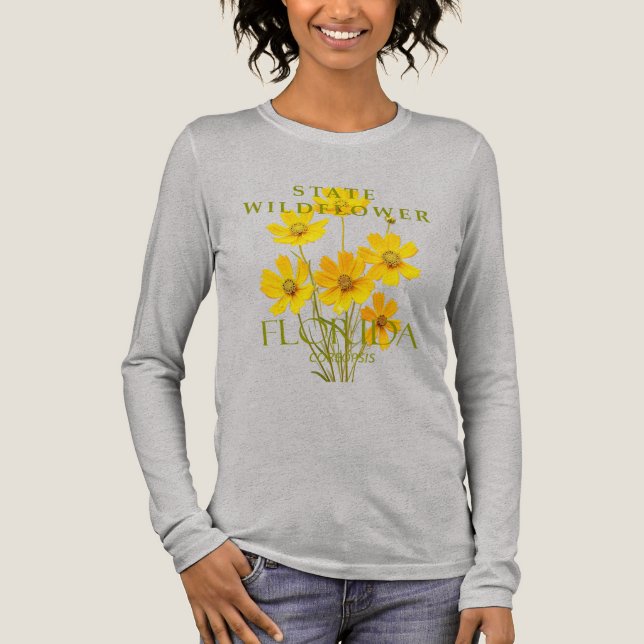 Camiseta Triblenda Florida Territory Coreopsis Wildflower Design (Anverso)