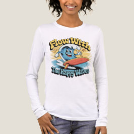 Camiseta Triblenda Flow With The Happy Waves Retro Surf Vibes Women's