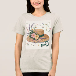 Camiseta Triblenda Flowers Gorra de paja