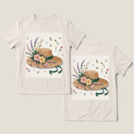 Camiseta Triblenda Flowers Gorra de paja