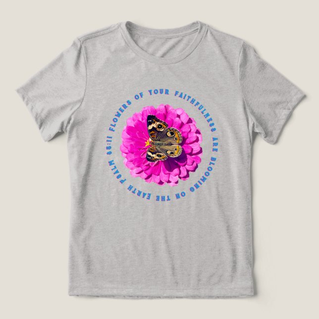 Camiseta Triblenda Flowers of Your Faithfulness Butterfly & Flower (Diseño delantero )