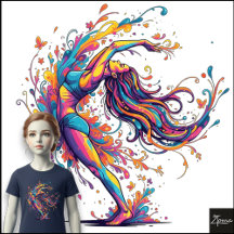 Flujo de Baile Vibrante Arte Femenino Abstracto