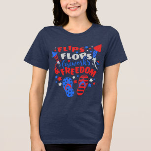 CAMISETA TRIBLENDA FLUJOS DE FLIP FUERON FUEGOS DE FUEGO ARTIFICIAL Y