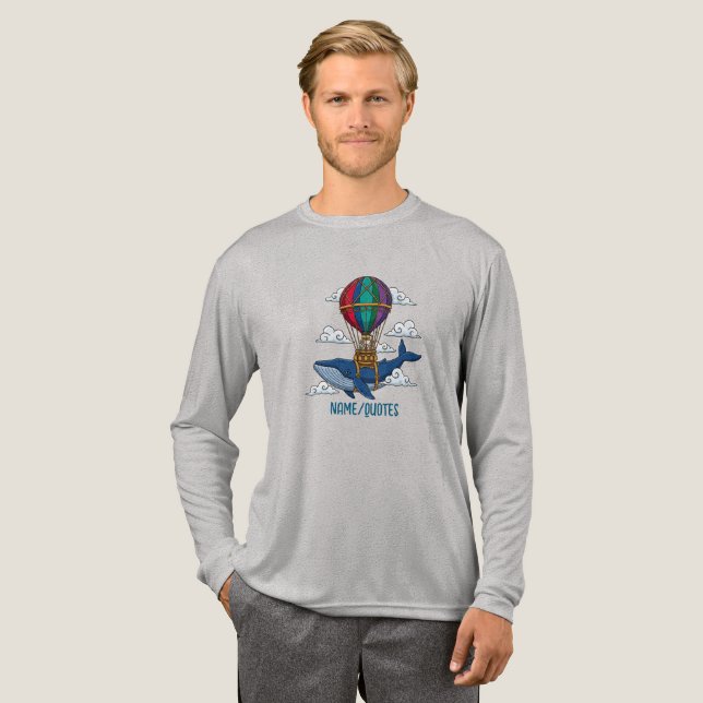 Camiseta Triblenda Flying Blue Whale with Hot Air Balloon (Anverso Completo)