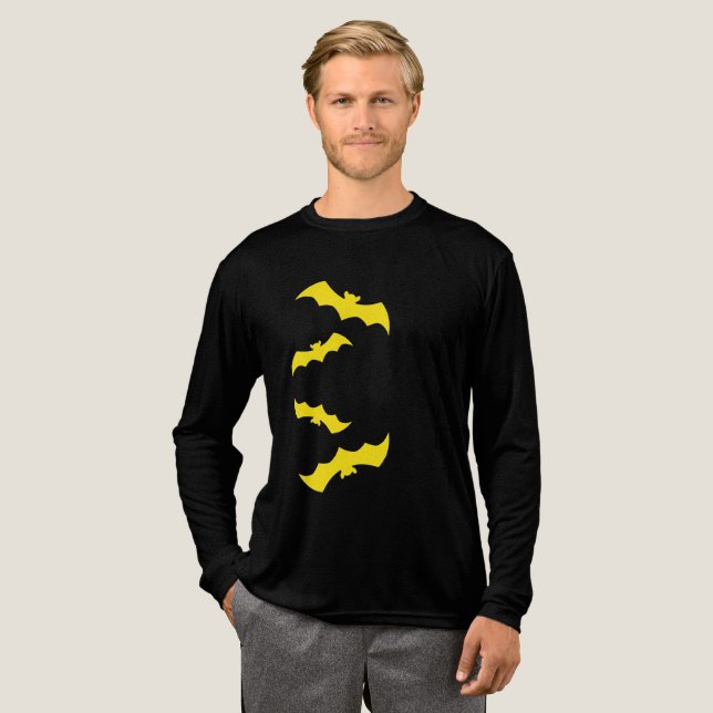 Camiseta Triblenda Flying Yellow Halloween Bats (Anverso Completo)