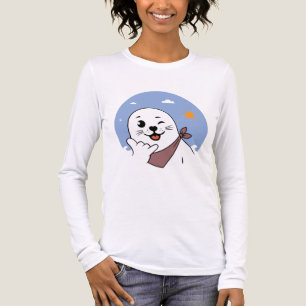 Camiseta Triblenda Foca Guiñando con Pañuelo en la Cabeza Haciendo el