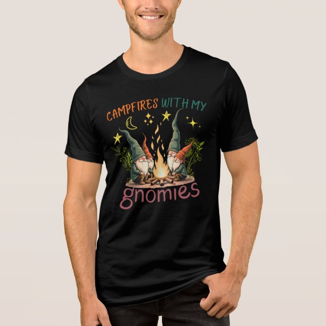 Camiseta Triblenda Fogatas con mis gnomos graciosa linda cosecha (Anverso)