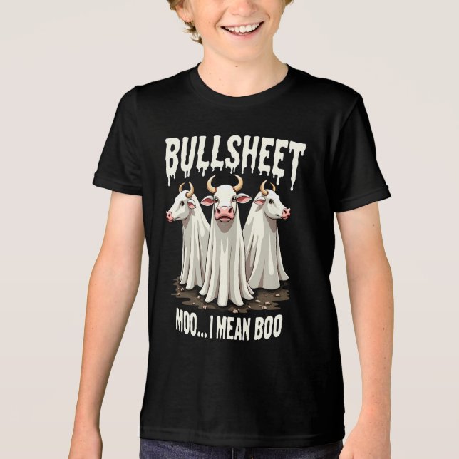 Camiseta Triblenda Folleto Moo me refiero a Boo Gracioso Vaca Fantasm (Anverso)