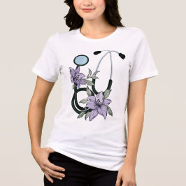 Camiseta Triblenda Fonendoscopio Floral – Sanando en Flor