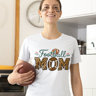 Camiseta Triblenda Football Mom – Leopard Print Text