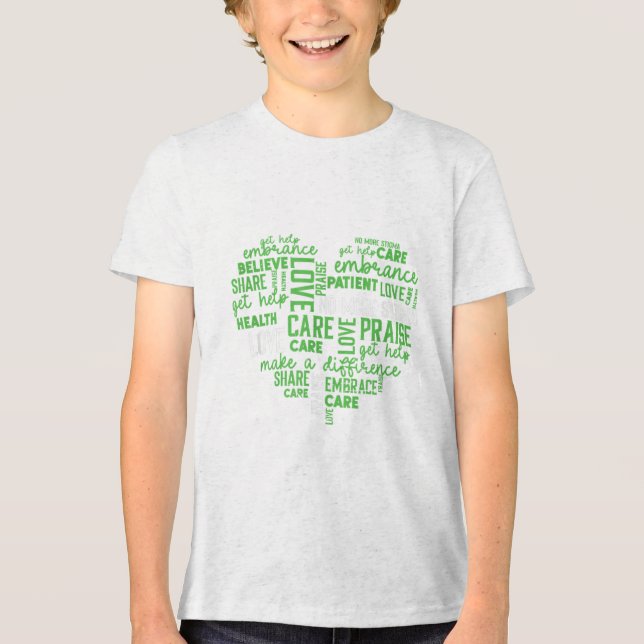 Camiseta Triblenda Forma cardíaca Palabra Nube Curación mental _ Salu (Anverso)