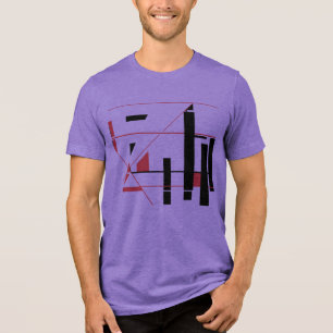 Camiseta Triblenda Formas de líneas rojas negras inspiradas en MCM ge