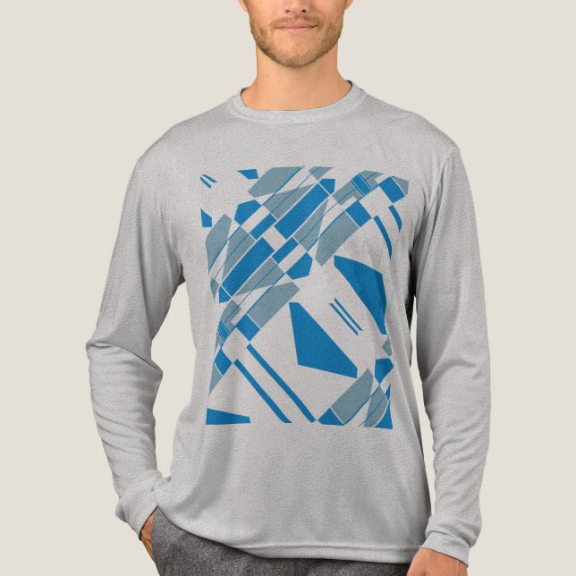 Camiseta Triblenda Formas diagonales grises azules MCM inspiradas en  (Anverso)