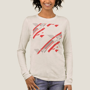Camiseta Triblenda Formas diagonales grises rojas en el suroeste Resu