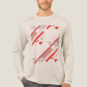 Camiseta Triblenda Formas diagonales grises rojas en el suroeste Resu